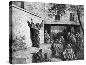 Prophet Micah, engraving by Gustave Doré - Bible-Gustave Dore-Stretched Canvas