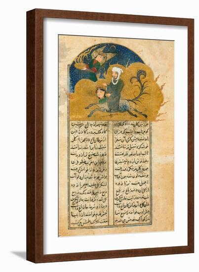 Prophet Muhammados Mystical Ascension to Heaven on the Winged Horse Buraq, Accompanied-null-Framed Giclee Print