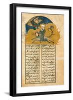 Prophet Muhammados Mystical Ascension to Heaven on the Winged Horse Buraq, Accompanied-null-Framed Giclee Print