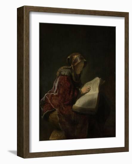 Prophetess Hannah-Rembrandt van Rijn-Framed Art Print