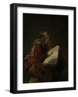 Prophetess Hannah-Rembrandt van Rijn-Framed Art Print