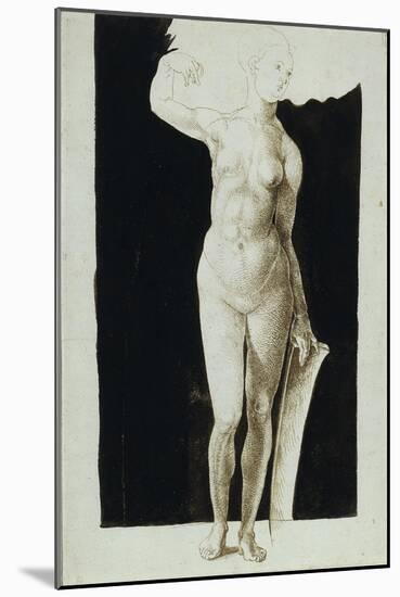 Proportion Study of Female Nude with a Shield, 1500-Albrecht Dürer-Mounted Giclee Print