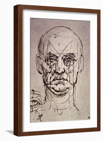 Proportions of the Face-Leonardo da Vinci-Framed Giclee Print