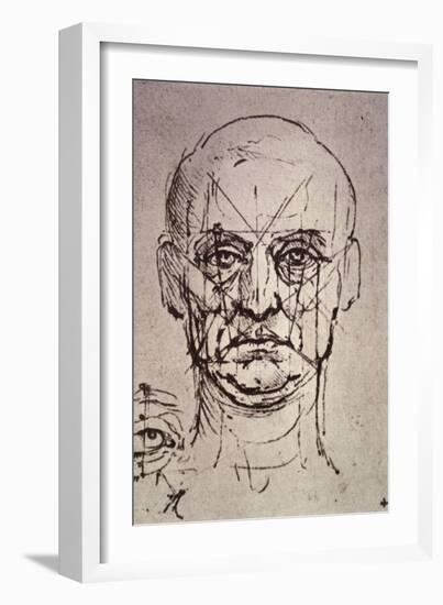 Proportions of the Face-Leonardo da Vinci-Framed Giclee Print