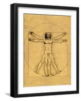 Proportions of the Human Figure-Leonardo da Vinci-Framed Giclee Print