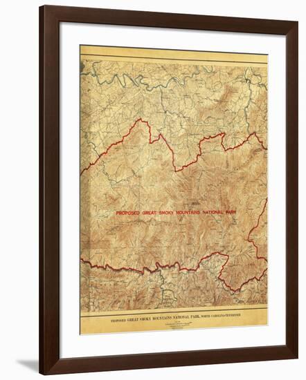 Proposal for Great Smoky Mountains National Park - Panoramic Map-Lantern Press-Framed Art Print