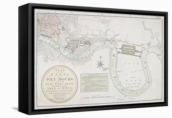 Proposed Canals and Docks, London, 1800-null-Framed Stretched Canvas