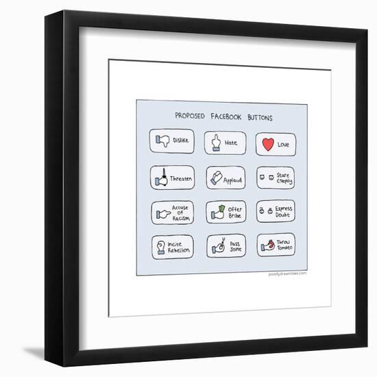 Proposed Facebook Buttons-Reza Farazmand-Framed Art Print