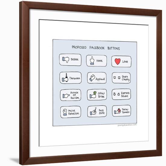 Proposed Facebook Buttons-Reza Farazmand-Framed Art Print