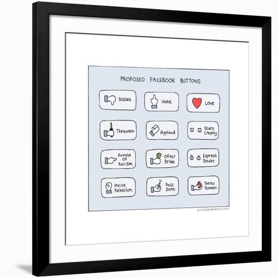 Proposed Facebook Buttons-Reza Farazmand-Framed Art Print