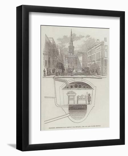Proposed Metropolitan Subway for Sewage, and Gas and Water Supply-null-Framed Premium Giclee Print