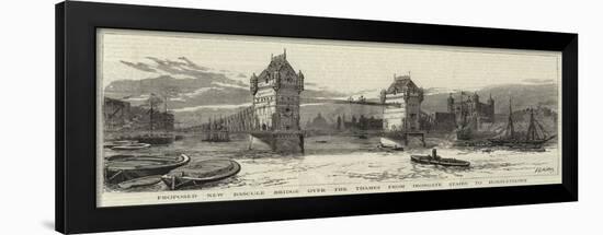 Proposed New Bascule Bridge over the Thames from Irongate Stairs to Horsleydown-null-Framed Giclee Print