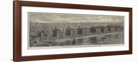 Proposed New Buildings of St Thomas's Hospital at Stangate, Lambeth, Above Westminster Bridge-null-Framed Giclee Print