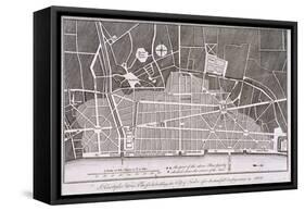 Proposed Plan for the Rebuilding of the City of London after the Great Fire in 1666-Christopher Wren-Framed Stretched Canvas