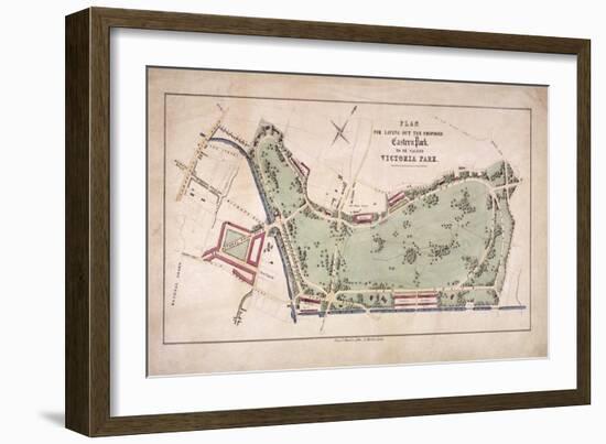 Proposed Plan for Victoria Park, Hackney, London, C1845-Ernest Albert Waterlow-Framed Giclee Print