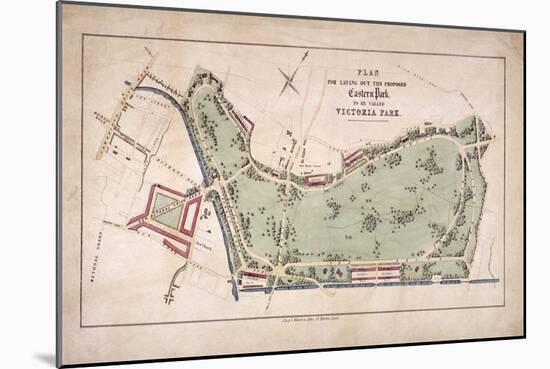 Proposed Plan for Victoria Park, Hackney, London, C1845-Ernest Albert Waterlow-Mounted Giclee Print