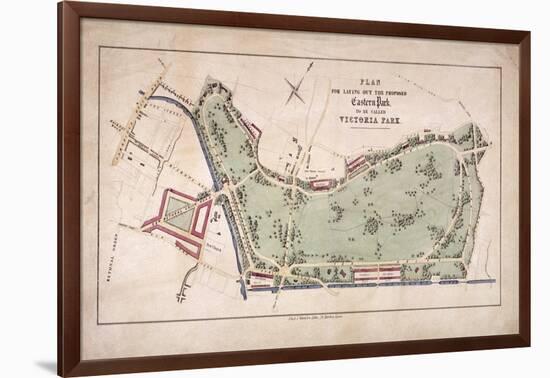 Proposed Plan for Victoria Park, Hackney, London, C1845-Ernest Albert Waterlow-Framed Giclee Print