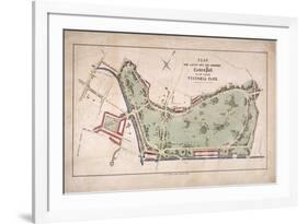 Proposed Plan for Victoria Park, Hackney, London, C1845-Ernest Albert Waterlow-Framed Giclee Print