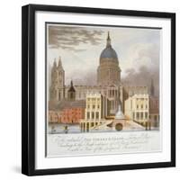 Proposed Riverfront Access to St Paul's Cathedral, City of London, 1826-GS Tregear-Framed Giclee Print