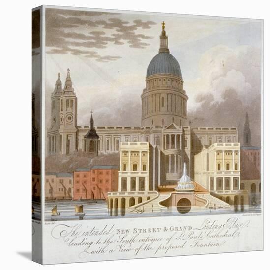 Proposed Riverfront Access to St Paul's Cathedral, City of London, 1826-GS Tregear-Stretched Canvas