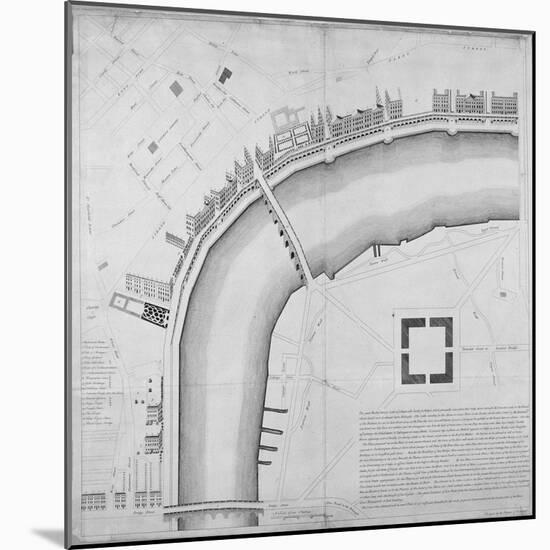 Proposed Thames Embankment, London, 1760-John Lacy-Mounted Giclee Print