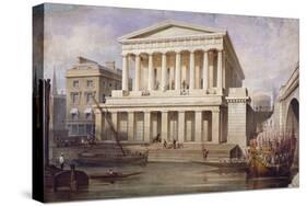 Proposed View of Fishmongers Hall Near London Bridge, City of London, C1830-Frederick Nash-Stretched Canvas
