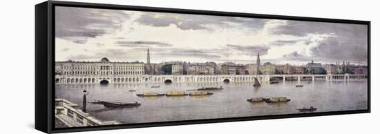 Proposed View of the River Thames, London, 1825-Thomas Mann Baynes-Framed Stretched Canvas