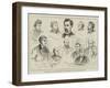 Prosecution of the Spirit-Medium Slade, Sketches at the Bow-Street Police Court-null-Framed Giclee Print