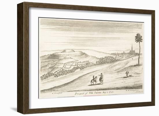 Prospect of Old Sarum from the West, 1723-William Stukeley-Framed Giclee Print