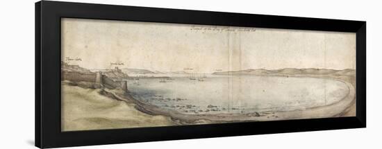 Prospect of the Bay of Tangier from the South-East (Pen and Brown Ink and Watercolour over Graphite-Wenceslaus Hollar-Framed Giclee Print