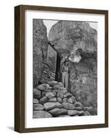 Prospector Chuck Aylor Searching in Superstition Mountains of Southern Ariz. for Lost Gold Mine-Bill Ray-Framed Photographic Print