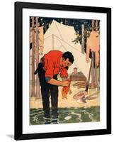 Prospector Cleaning Up after a Day's Work, C.1898-null-Framed Giclee Print