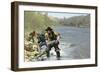 Prospector Panning for Gold Near Sutter's Mill in the American River, Coloma, California-null-Framed Giclee Print