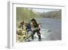 Prospector Panning for Gold Near Sutter's Mill in the American River, Coloma, California-null-Framed Giclee Print