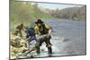 Prospector Panning for Gold Near Sutter's Mill in the American River, Coloma, California-null-Mounted Giclee Print