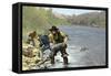 Prospector Panning for Gold Near Sutter's Mill in the American River, Coloma, California-null-Framed Stretched Canvas