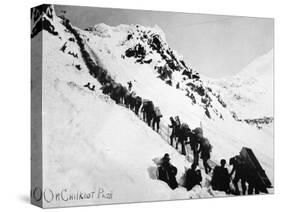 Prospectors Climbing the Chilkoot Pass During the Klondike Gold Rush-null-Stretched Canvas