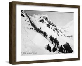 Prospectors Climbing the Chilkoot Pass During the Klondike Gold Rush-null-Framed Photographic Print