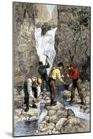 Prospectors Finding Gold in a Georgia Stream, c.1800-null-Mounted Giclee Print