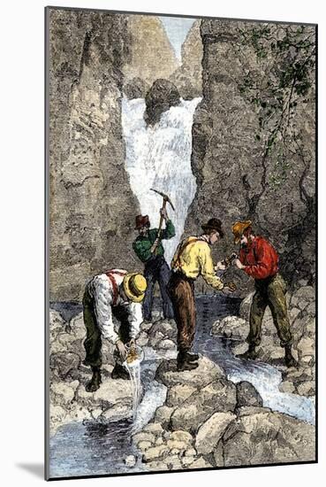 Prospectors Finding Gold in a Georgia Stream, c.1800-null-Mounted Giclee Print