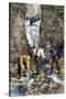 Prospectors Finding Gold in a Stream during the California Gold Rush-null-Stretched Canvas