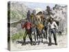 Prospectors Looking for New Diggings during the Gold Rush, c.1850-null-Stretched Canvas