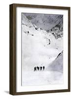 Prospectors Nearing Summit of the Chilkoot Pass during the Alaska Gold Rush, c.1897-null-Framed Giclee Print