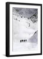 Prospectors Nearing Summit of the Chilkoot Pass during the Alaska Gold Rush, c.1897-null-Framed Giclee Print