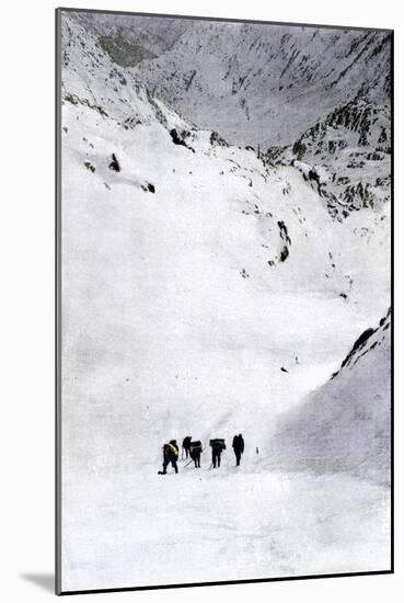 Prospectors Nearing Summit of the Chilkoot Pass during the Alaska Gold Rush, c.1897-null-Mounted Giclee Print