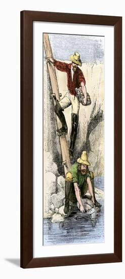Prospectors Panning for Gold during the California Gold Rush-null-Framed Giclee Print