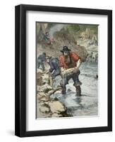 Prospectors Panning For Gold During the Californian Gold Rush of 1849-null-Framed Giclee Print