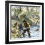 Prospectors Panning for Gold in the California Gold Rush-null-Framed Giclee Print