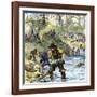 Prospectors Panning for Gold in the California Gold Rush-null-Framed Giclee Print