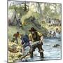 Prospectors Panning for Gold in the California Gold Rush-null-Mounted Giclee Print